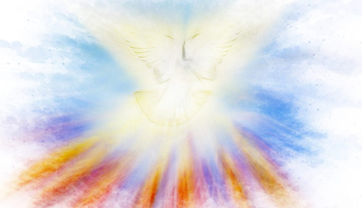 Holy Spirit, Pentecost or Confirmation symbol with a dove, and b