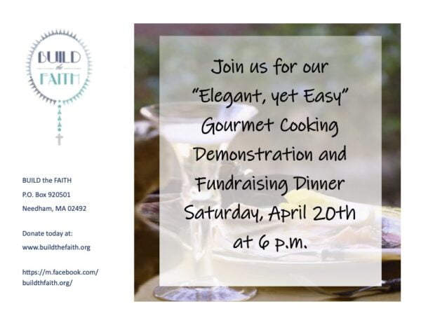 "Elegant, yet Easy" Gourmet Cooking Demonstration and Fundraiser Dinner".               Sold Out